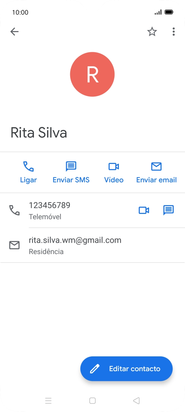 Prima o ícone de chamada ao lado do número pretendido.