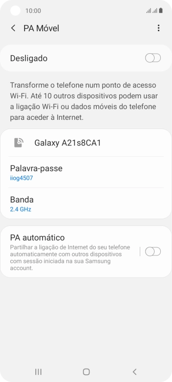 Prima o ícone de menu.