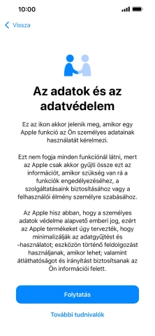 Válaszd a Folytatás lehetőséget.