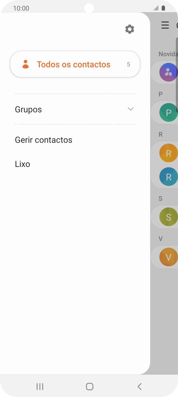 Prima Gerir contactos.