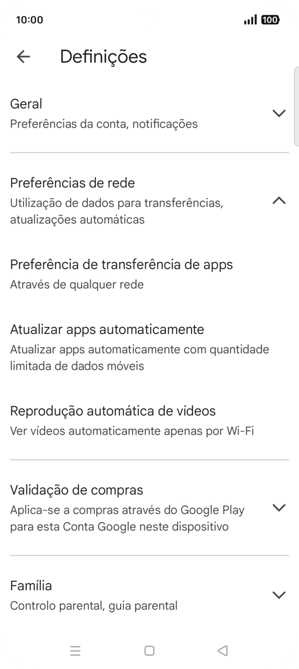 Prima Atualizar apps automaticamente.