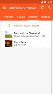 Prima o ficheiro de música pretendido.