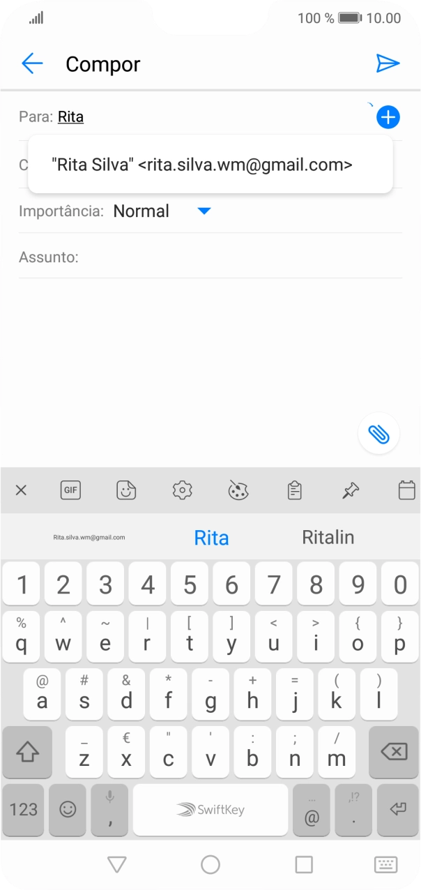 Prima o contacto pretendido.