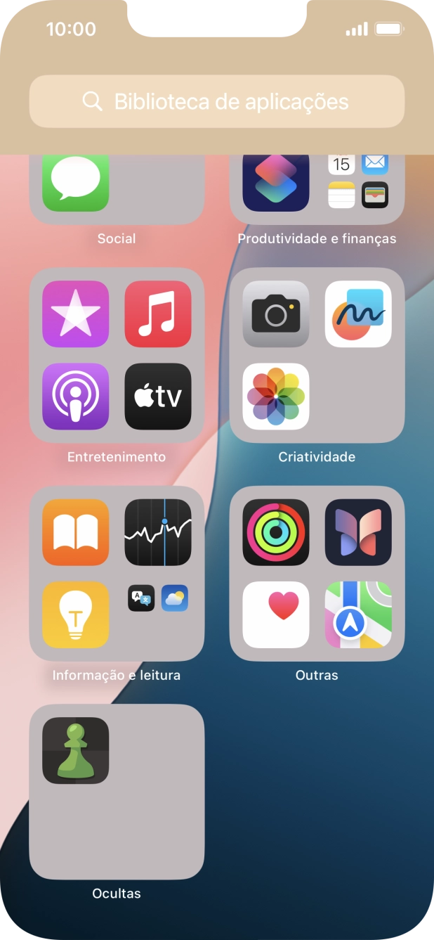Mantenha premida por um momento a app pretendida.