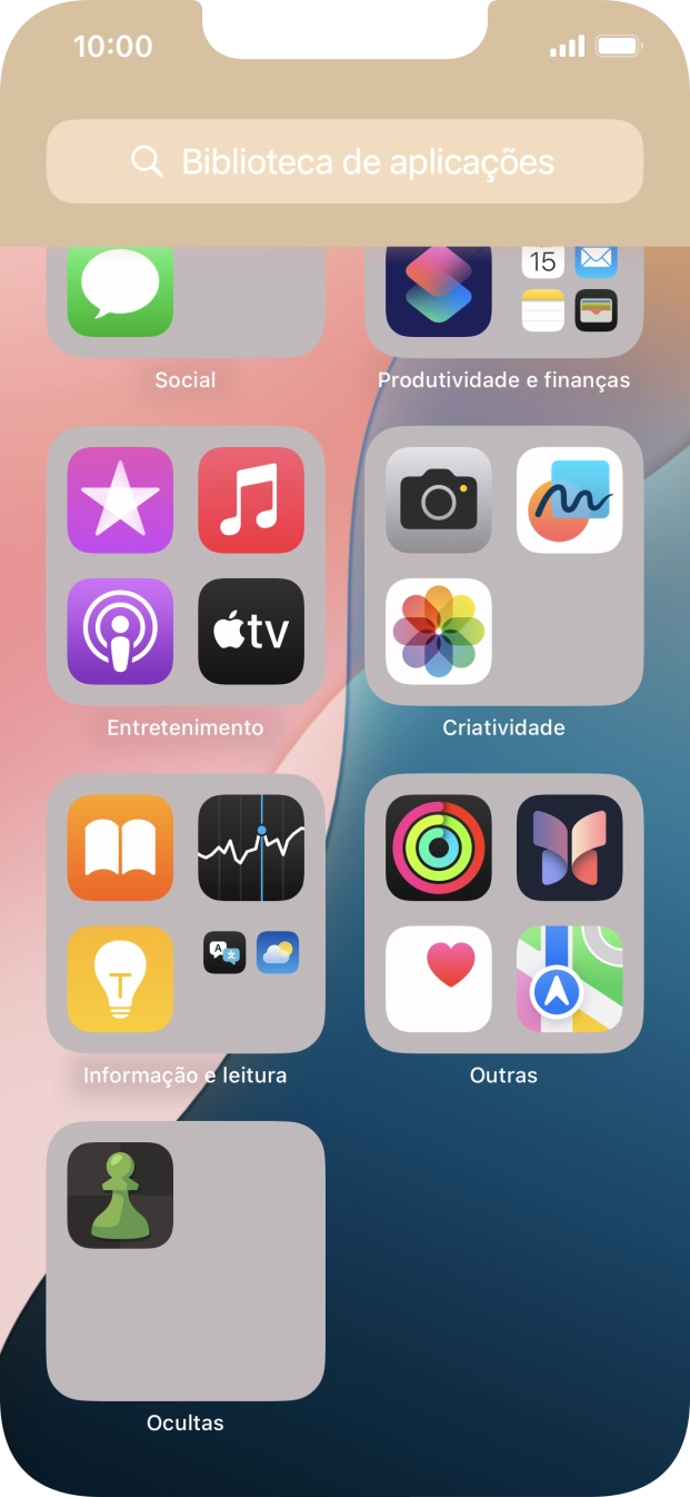 Mantenha premida por um momento a app pretendida.