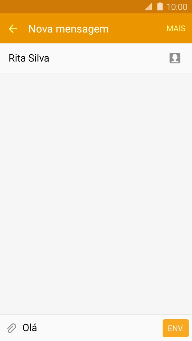 Prima ENV. quando terminar de escrever a sua mensagem curta.