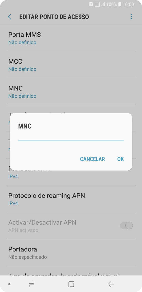 Introduza 01 e prima OK.