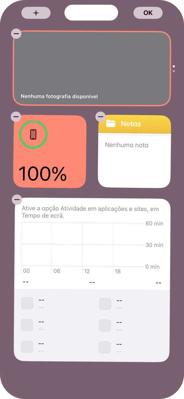Prima o ícone para adicionar.