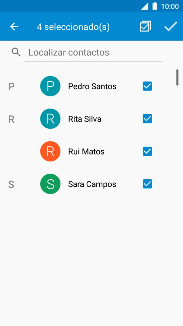 Prima o ícone para aceitar.