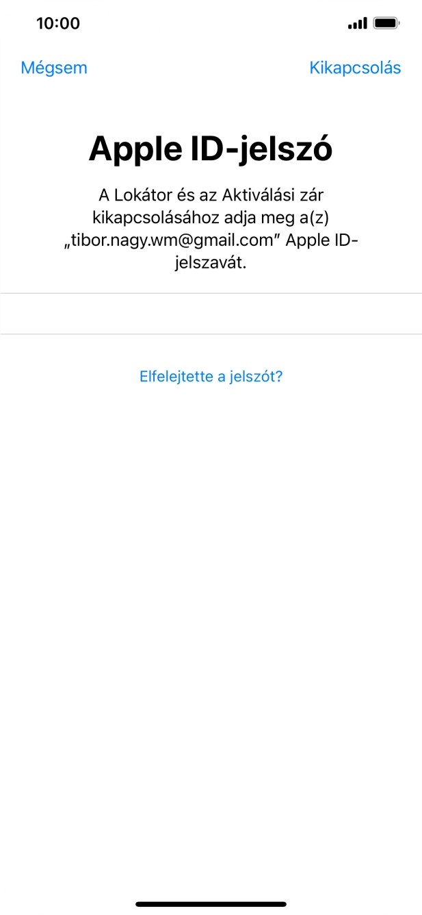 Válaszd a Kikapcsolás lehetőséget.