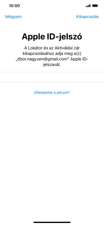 Válaszd a Kikapcsolás lehetőséget.