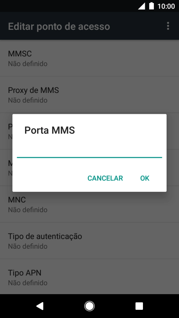 Introduza 80 e prima OK.