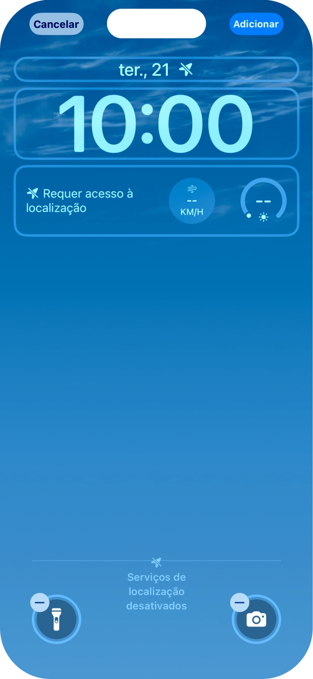 Se pretender personalizar a visualização da data no ecrã de bloqueio, prima o widget de data e siga as indicações no ecrã para escolher a visualização pretendida para o widget.