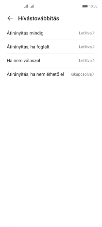 Kattints a kívánt hívásátirányítás-típusra.