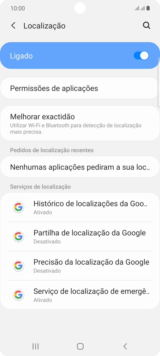 Prima Permissões de aplicações.