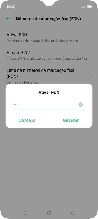 Introduza o código PIN2 e prima Guardar.
