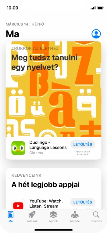 Válaszd a Keresés lehetőséget.