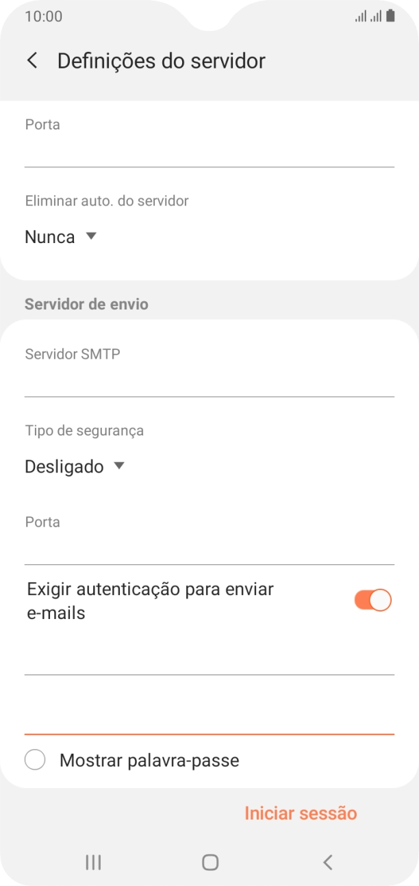 Prima Iniciar sessão.