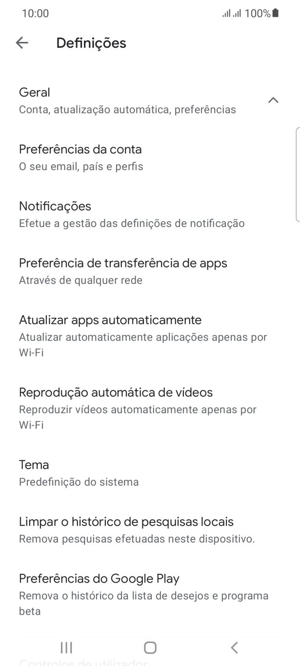 Prima Atualizar apps automaticamente.