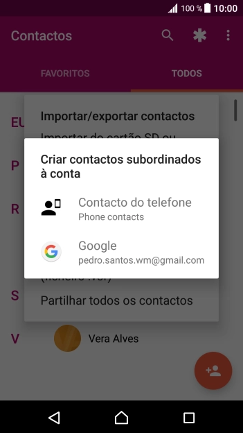 Prima Contacto do telefone.