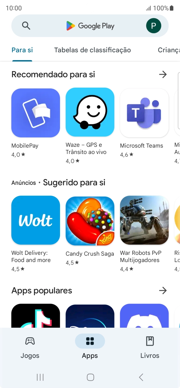 Prima o ícone de perfil.