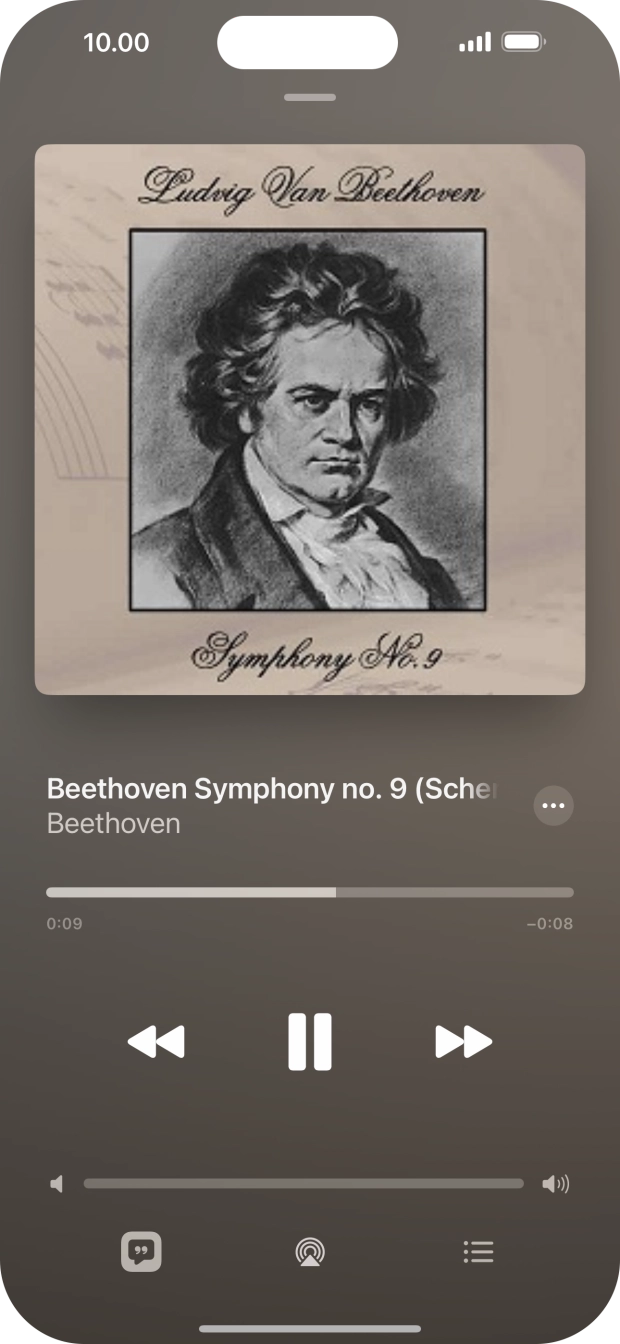 Prima a seta para a direita para ir para o ficheiro de música seguinte.