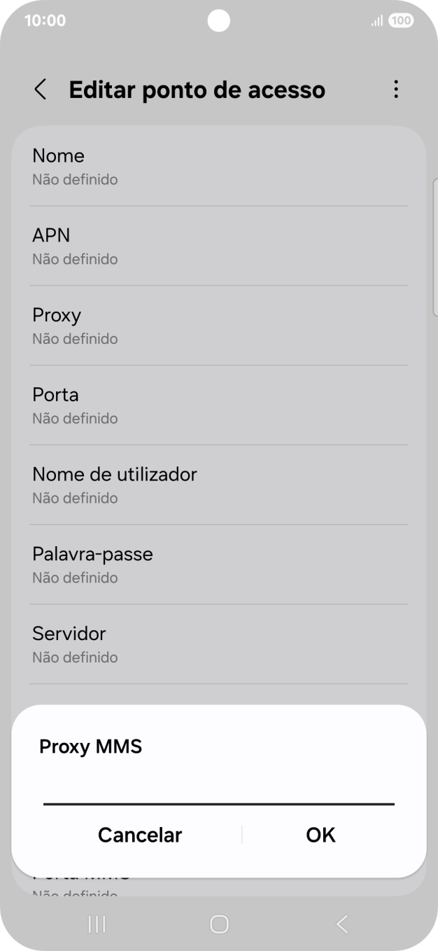 Introduza iproxy.vodafone.pt e prima OK.