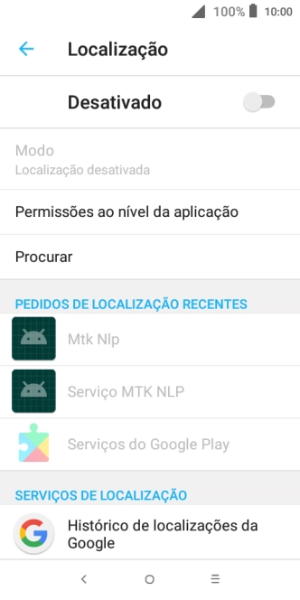 Prima o indicador para ativar ou desativar a função.
