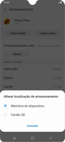 Prima o nome do cartão de memória.