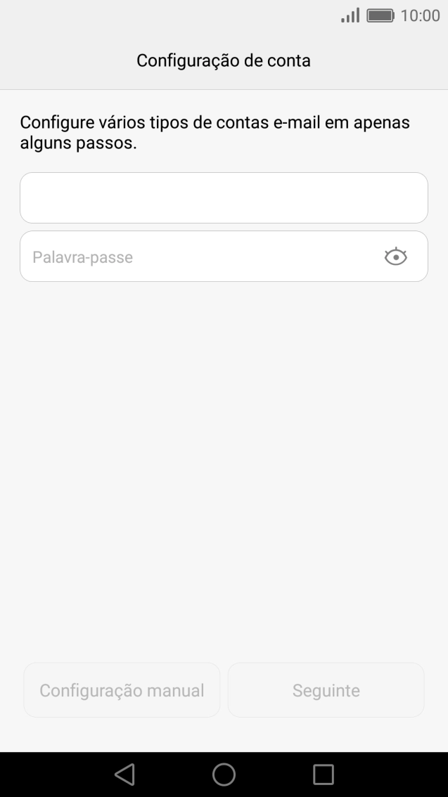 Prima Palavra-passe e introduza a password da sua conta de e-mail.