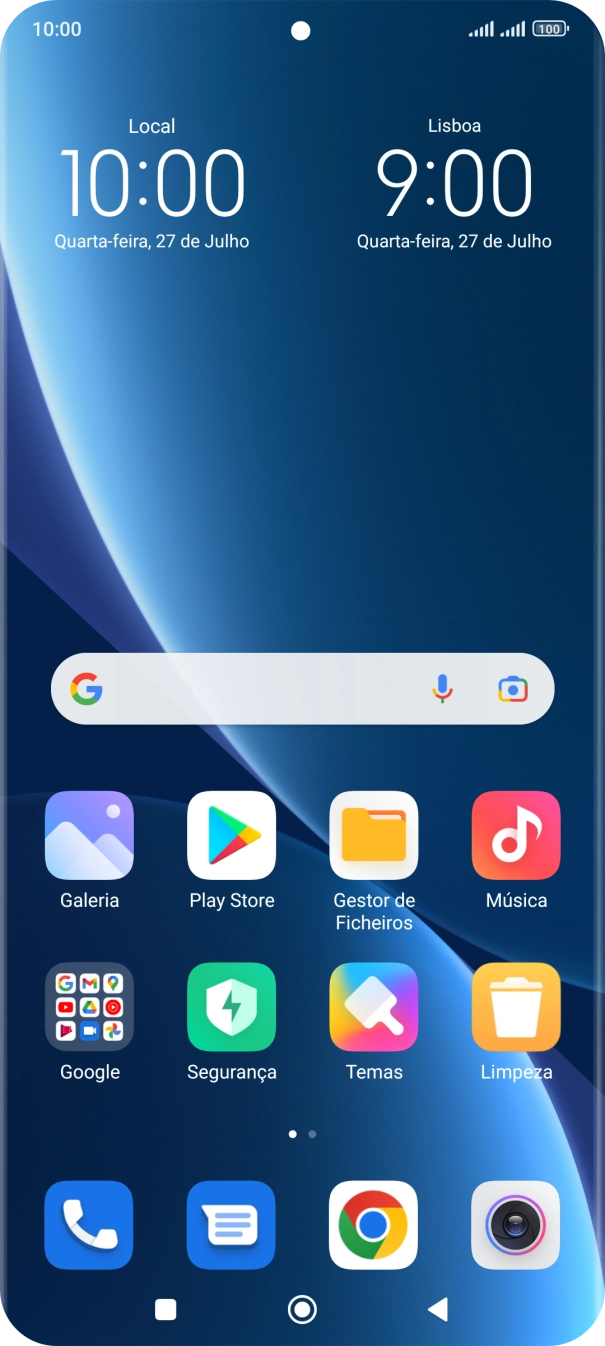 Prima o ícone de telefone.