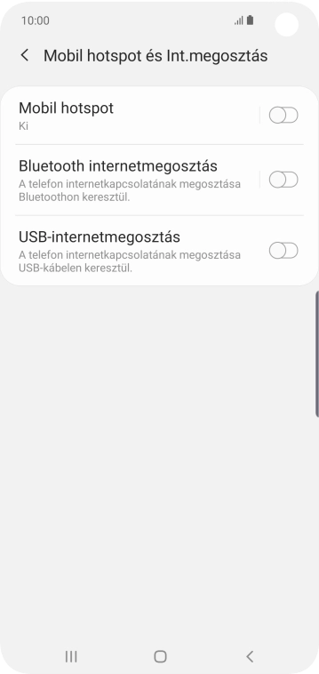 Válaszd a Mobil hotspot lehetőséget.