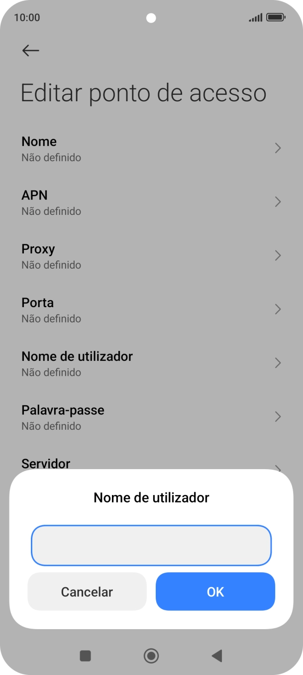 Introduza vodafone e prima OK.