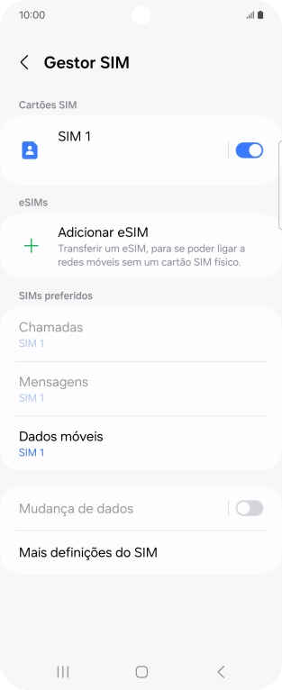 Prima Adicionar eSIM.