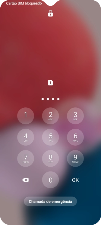 Se o cartão SIM estiver bloqueado, deve introduzir o código PIN e premir OK.