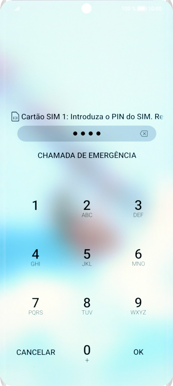 Se necessário, introduza o código PIN e prima OK.