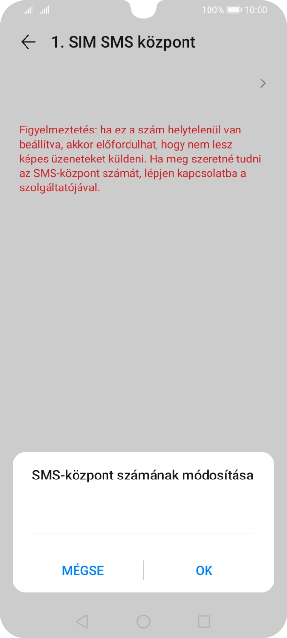 Írd be azt, hogy +36709996500, és válaszd az OK lehetőséget.