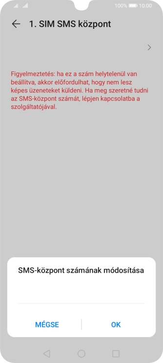 Írd be azt, hogy +36709996500, és válaszd az OK lehetőséget.