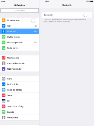 Prima o indicador para ativar a função.