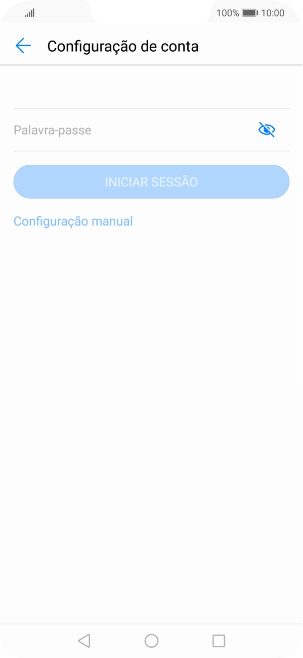 Prima Palavra-passe e introduza a password da sua conta de e-mail na Vodafone.