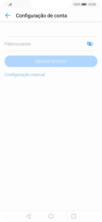 Prima Palavra-passe e introduza a password da sua conta de e-mail.