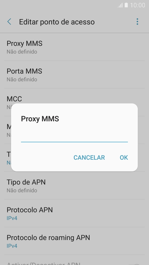 Introduza iproxy.vodafone.pt e prima OK.