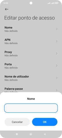 Introduza Vodafone Internet e prima OK.