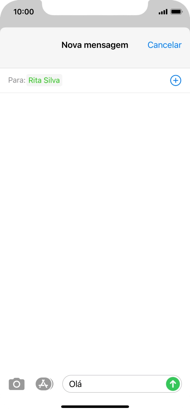 Prima o ícone para enviar.