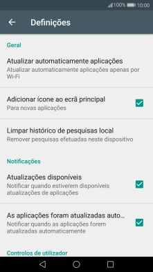 Prima Atualizar automaticamente aplicações.