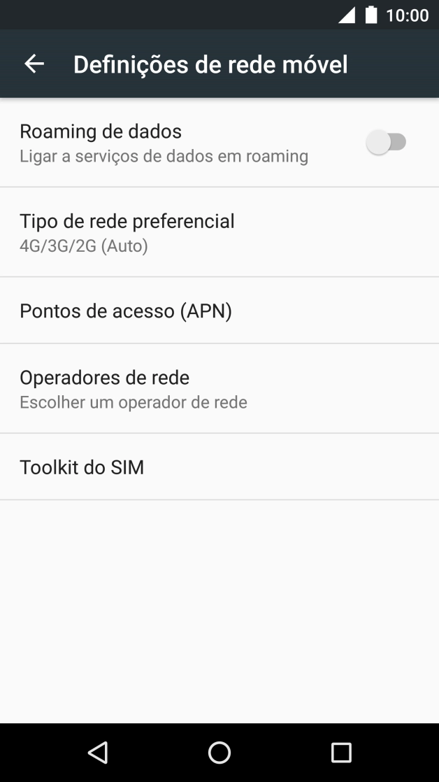 Prima Tipo de rede preferencial.