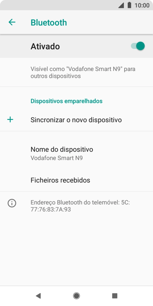 Prima Sincronizar o novo dispositivo.