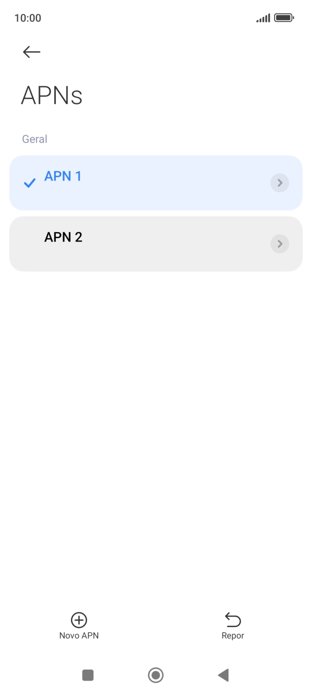 Prima a ligação de dados pretendida para a ativar.
