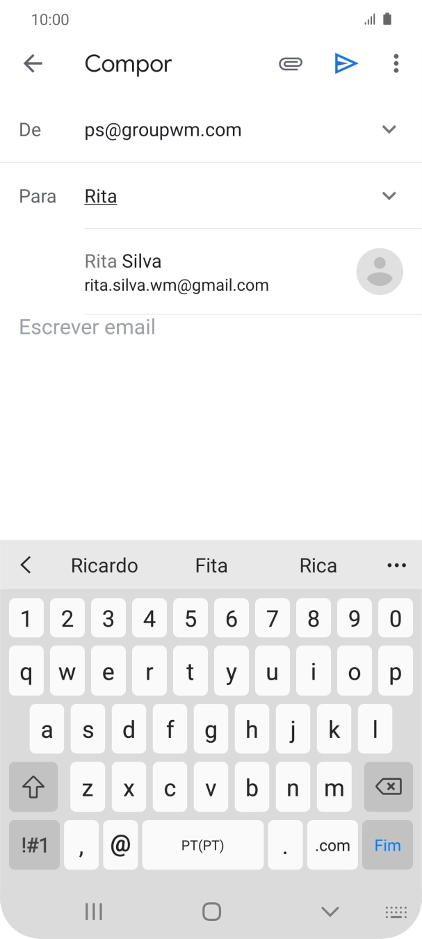 Prima o contacto pretendido.