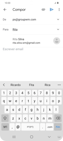 Prima o contacto pretendido.